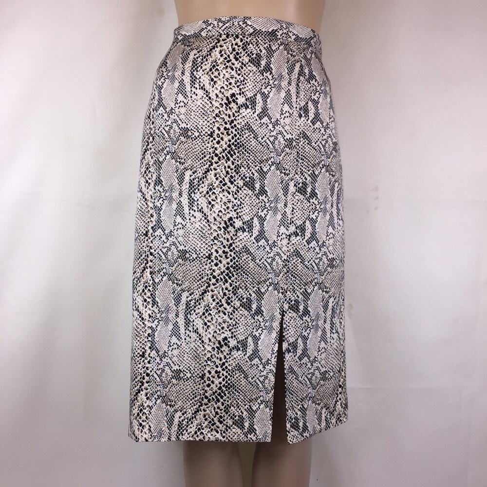 Vtg Doncaster Snakeskin Print Silk Midi Skirt, Size 10